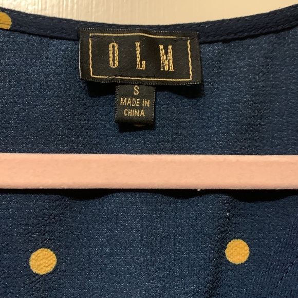 OLM  Yellow Polka Dot V Neck Blouse - Picture 2 of 2